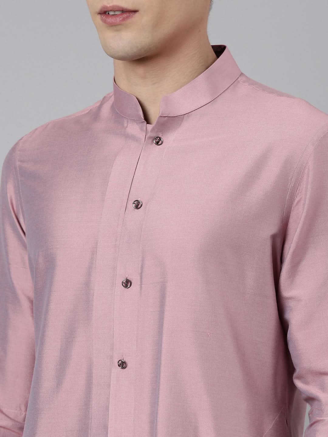 Pink Print Jacket With  Open Kurta