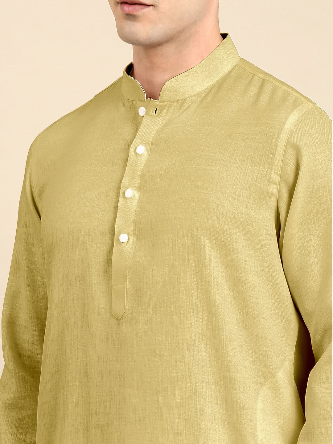 Greenish Beige Twill Weave Cotton Kurta  Set