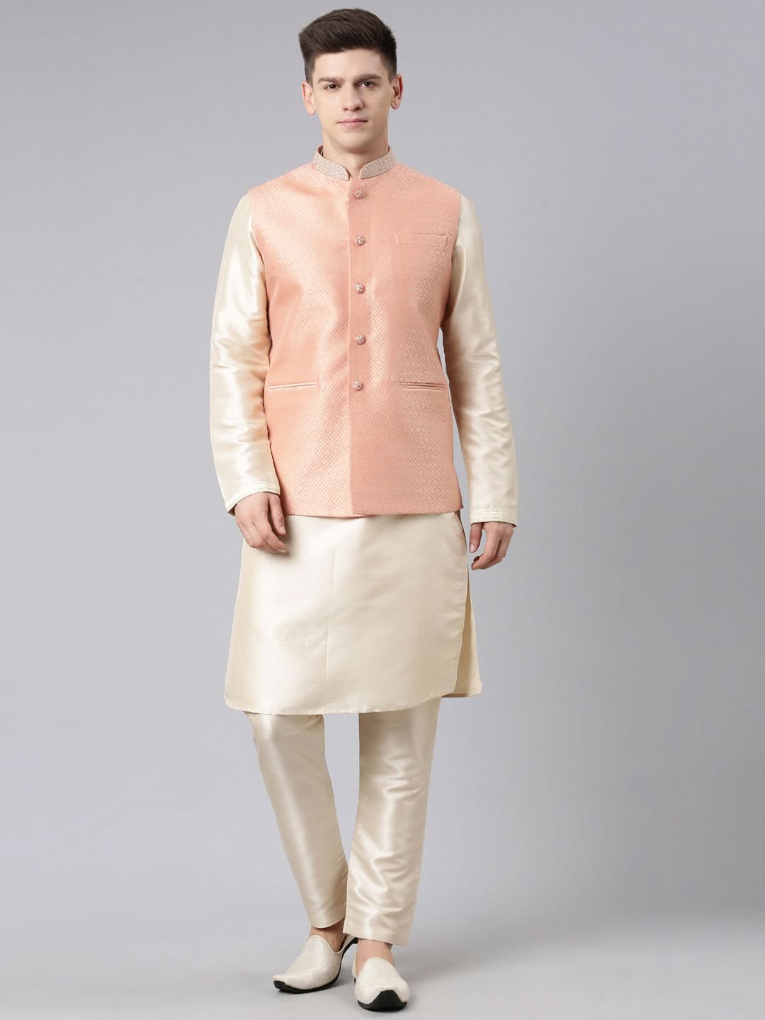 Orange Jacquard Jacket
