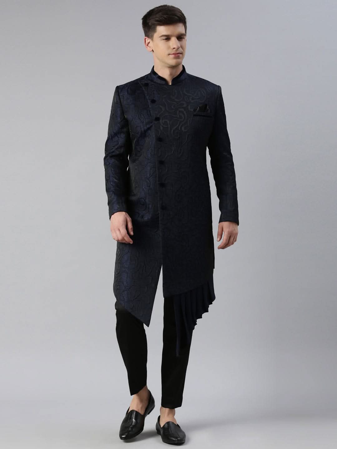 Blue Black Jacquard Indo  Set