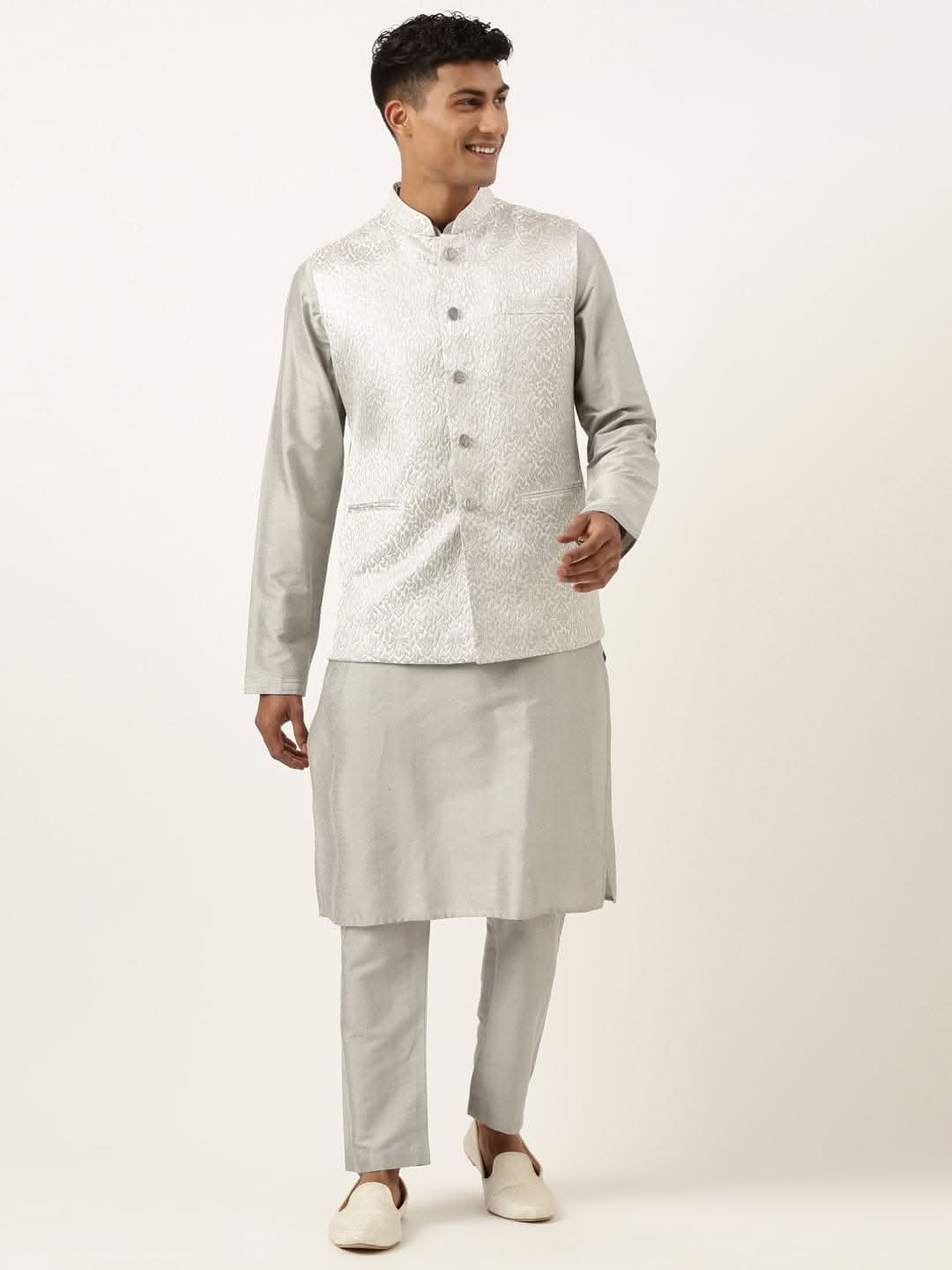 Steel Grey Jacquard Jacket