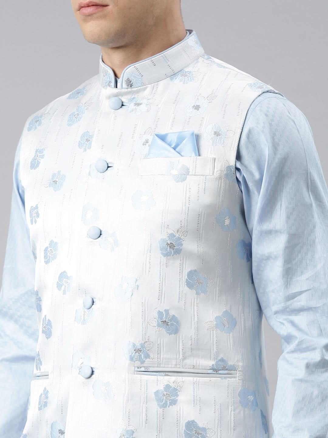 Blue Jacquard Jacket  Blue