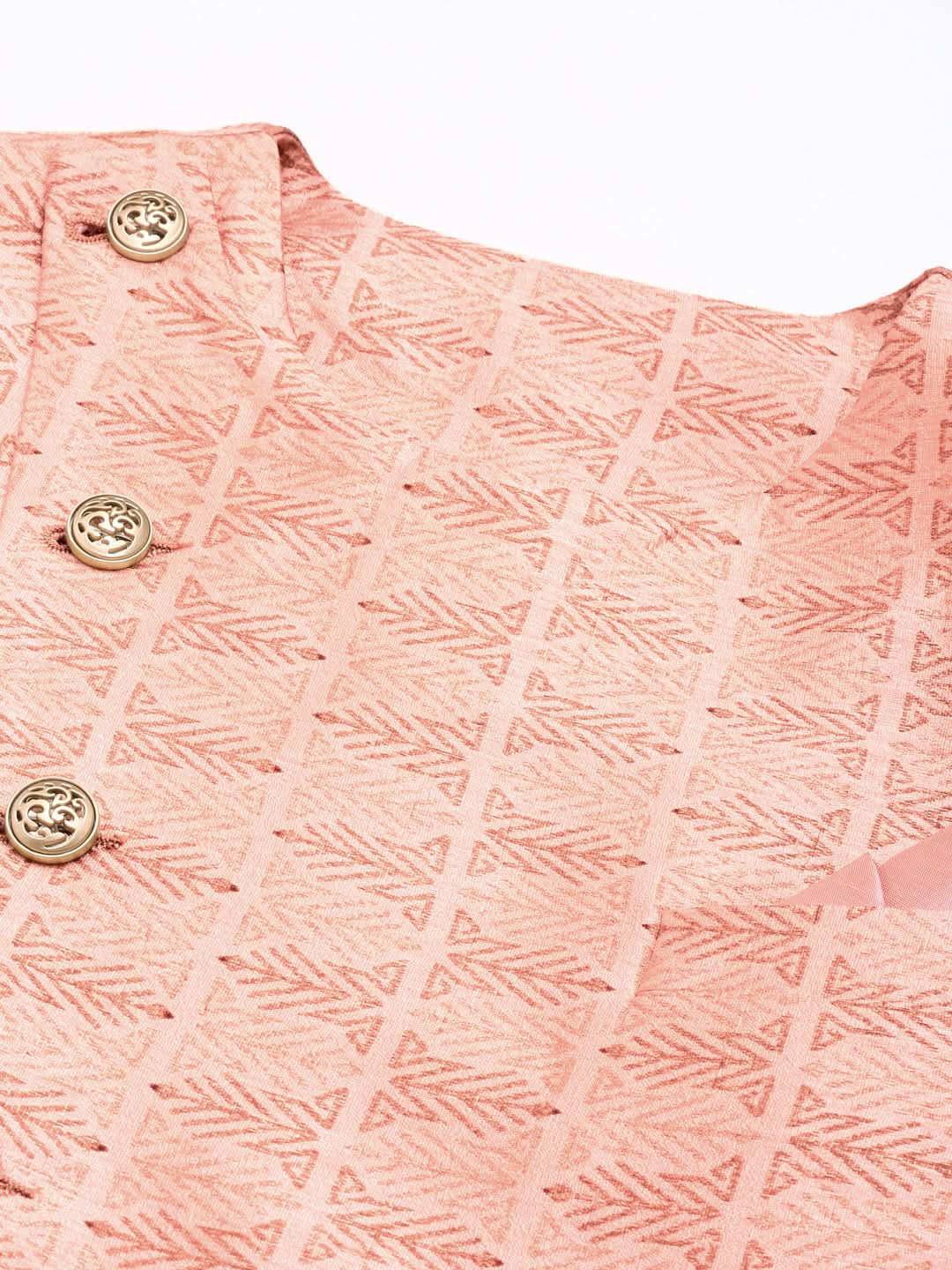 Pink Printed  Overlap Jacket