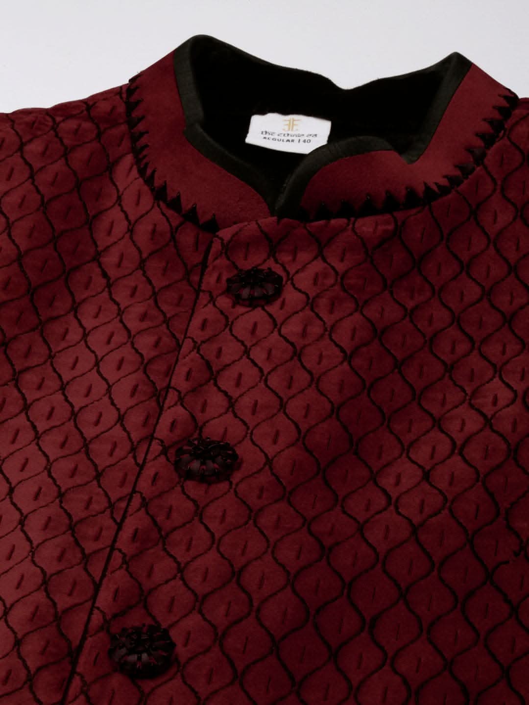 Maroon  Embroidered Jacket