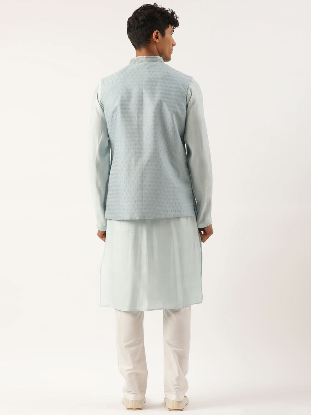 Light Blue Banarasi Jacquard Jacket