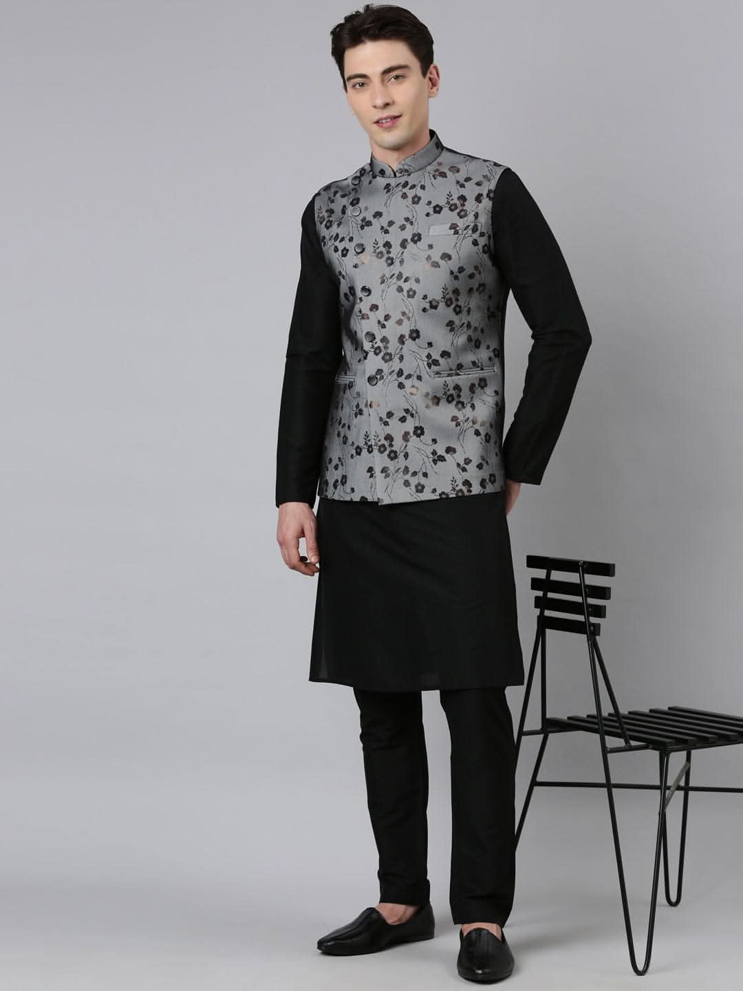 Black Net Printed Jacket