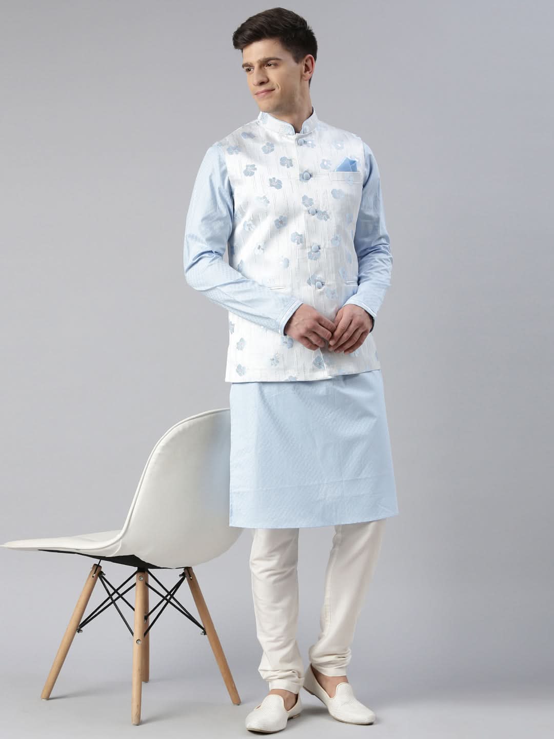 Blue Jacquard Jacket  Blue