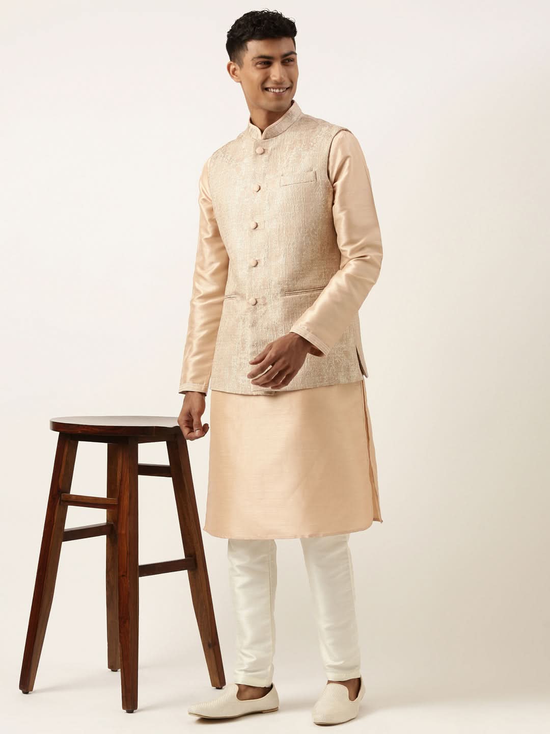 Peach Jacquard Jacket