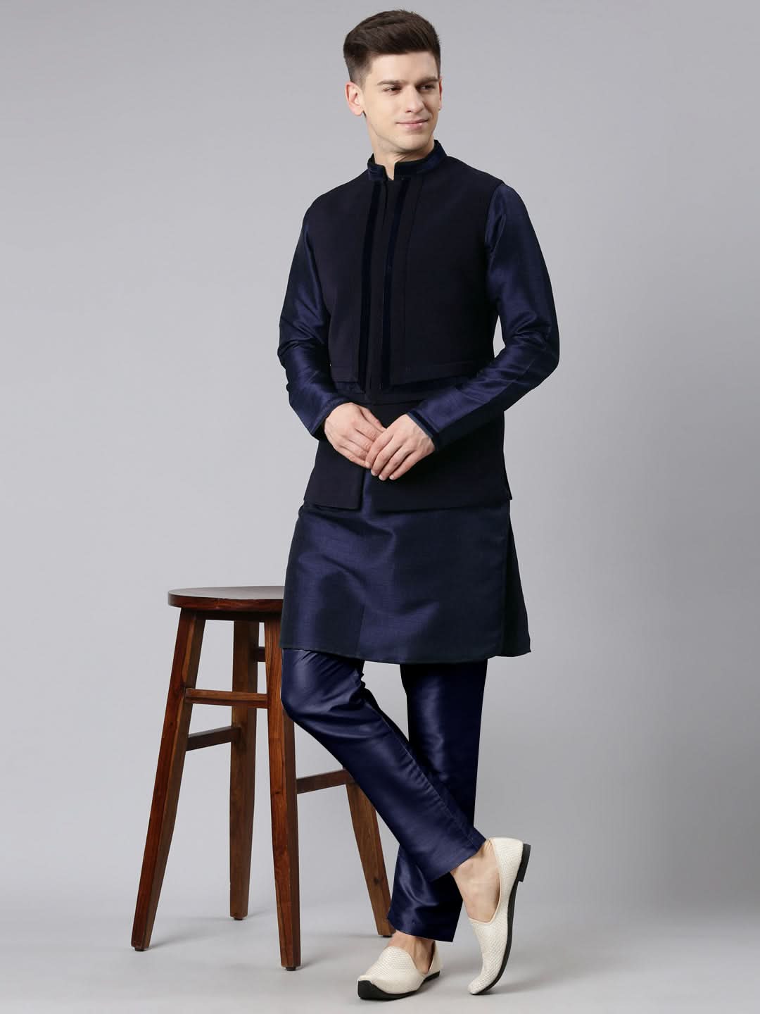 Blue Pleated Jacket