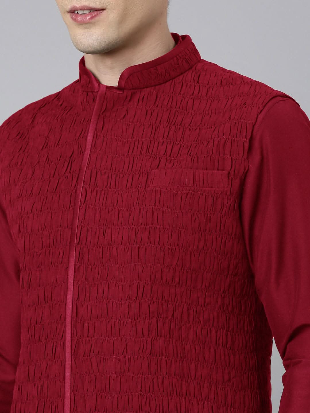 Maroon Ruching Jacket