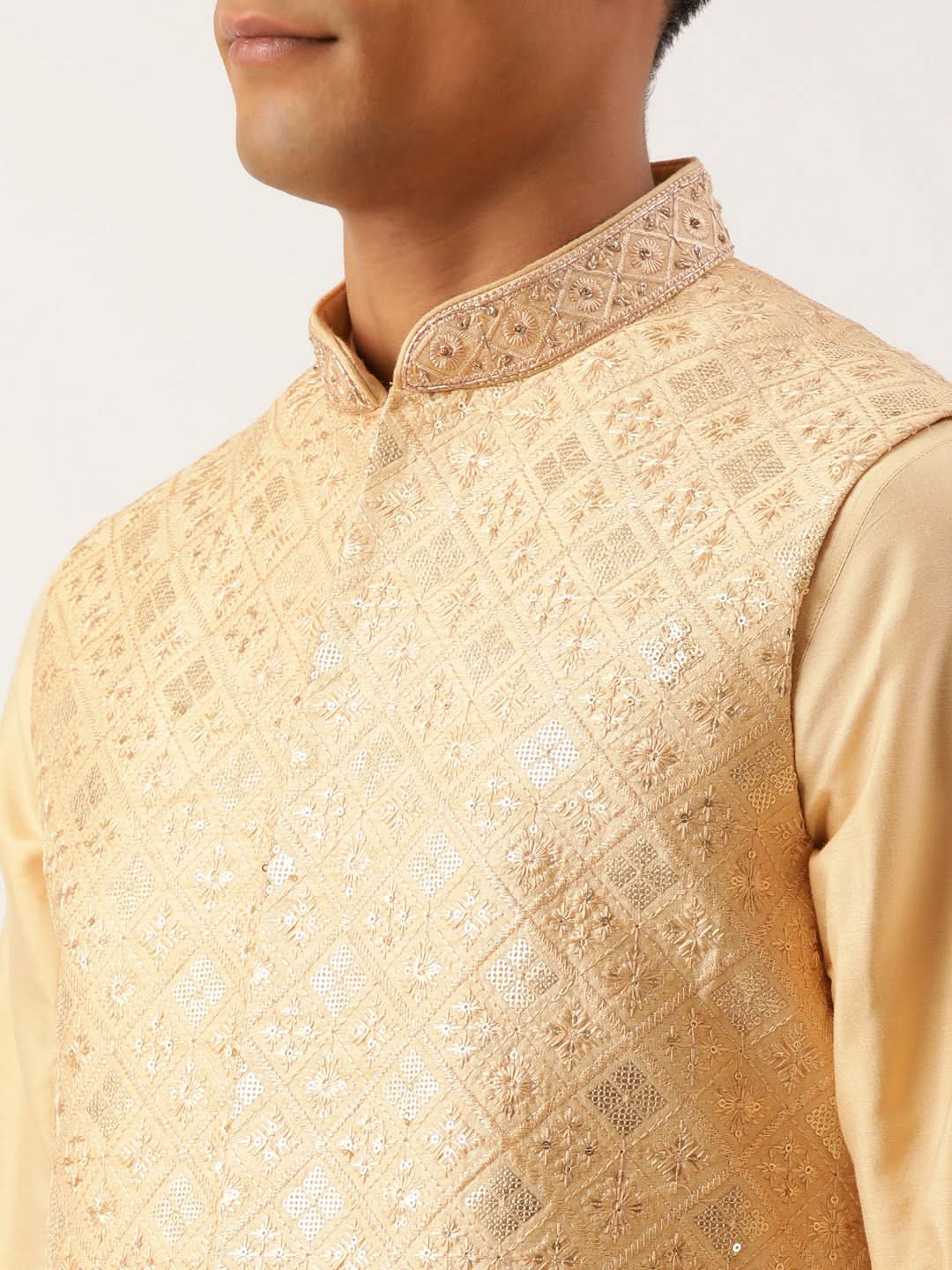 Beige Embroidered jacket