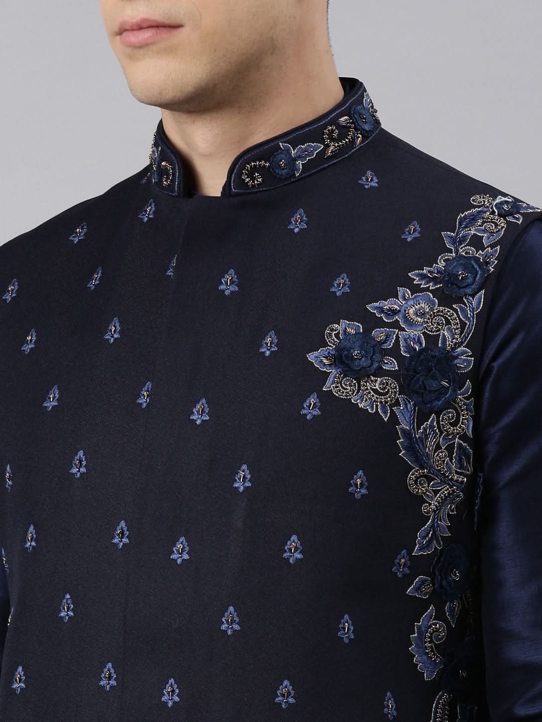 Navy Blue embroidered Jacket